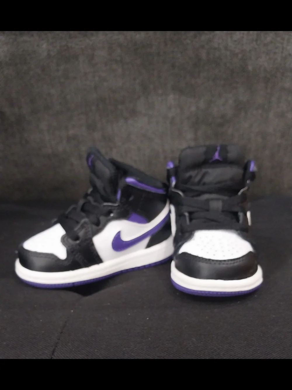 Nike Air Jordan 1 Toddler Sneakers - White, Black & Purple 4c